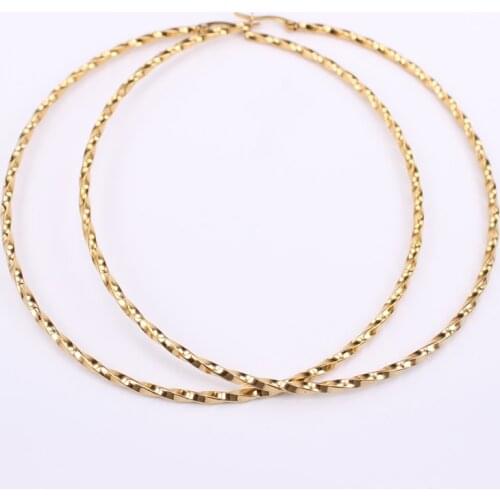 Girl Stainless steel Big earrings 60mm 68mm 95mm Suitable to wear Safe Hoop earrings LH913