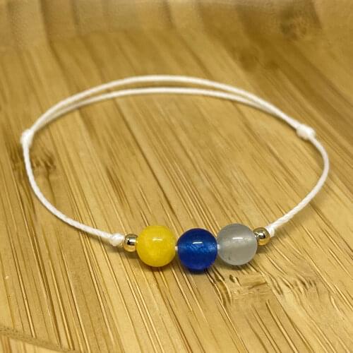 Women Blue Agate Bracelets Yellow Natural Stones Beads Decoration Accessories Handmade Minimalist Adjustable Rope Jewelry Gift
