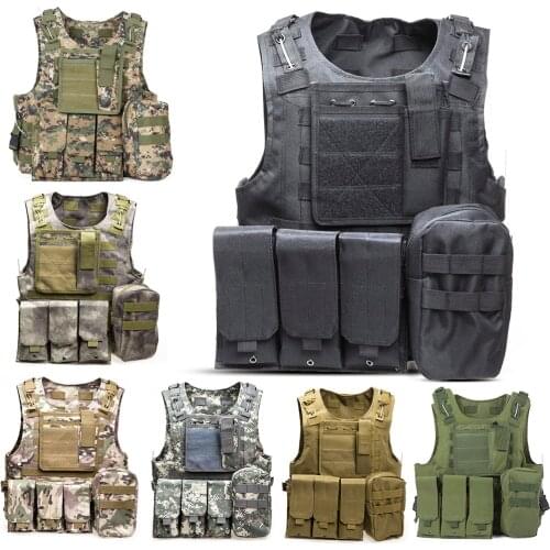 Tactical Vest 7 Colors Mens Military Hunting Vest Field Battle Airsoft Molle Waistcoat Combat Assault Plate Carrier Hunting Vest