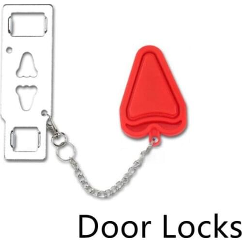 1pc Door Lock Locks Portable Hotel Self-Defense Door Stop Travel Lock Anti Theft Accommodation Door Stopper Hardware Lock