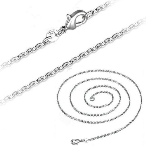10pcs 1mm 925 Jewelry Silver Plated "O" Link Chain Necklaces 16" 18" 20" 22" 24" Wholesale Fashion Necklace Chains