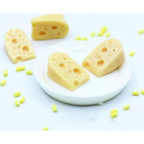 10Pcs Cheese Bread Design Miniature Food Model Toys Dollhouse Scenery Decoration Mobile Phone Case Decoration Accessories