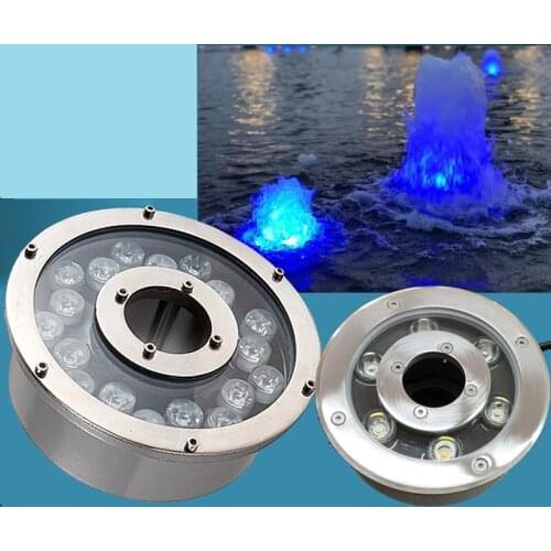 18w led RGB color underwater stainless steel pool light 18w led fountain light with remote controller 100% no water leak in