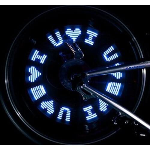 2pcs Word Bike Wheel Light Mountain Road Bicycle Valve Lights LEDTyre Tire Valve Caps Wheel Spokes LED Warning Light
