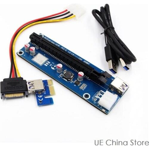PCI-E Express USB3.0 1x to16x Extender Riser Card Adapter SATA Power Cable 4packs