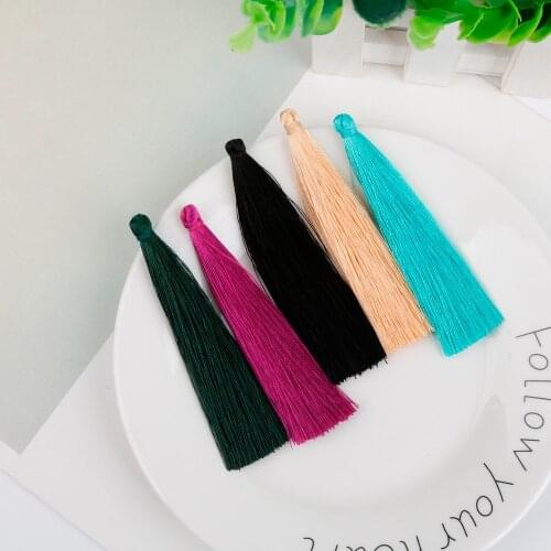 Multi Color 5/10Pcs 90mm Polyester Silk Tassel Earrings Charms Chinese Knot Cotton Tassels For Jewelry Making DIY Borlas Piel