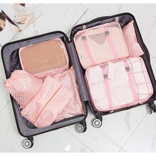 7PCS Travel Waterproof Storage Bag Set For Cloth Organizer Tidy Wardrobe Suitcase Pouch Travel Organizer Bag Case Shoes Packing