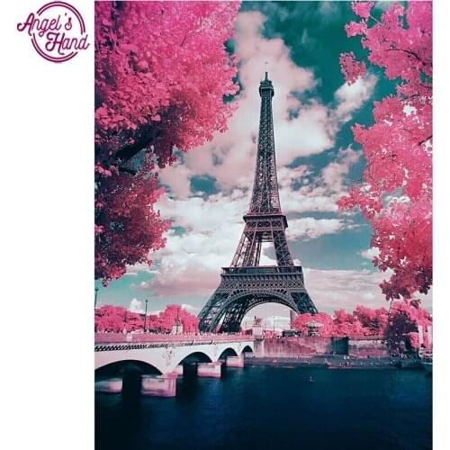 Full square diamond 5D DIY diamond embroidery Autumn Eiffel Tower diamond painting Cross Stitch Rhinestone mosaic decoration CX