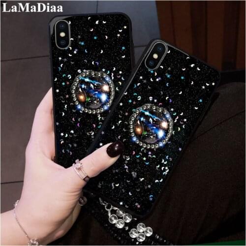 LaMaDiaa Luxury Bling Glitter Star Diamond Stand Holder Phone Case For iphone 11 Pro MAX X XS MAX XR 6 6S 7 8 PLUS Cases Fundas