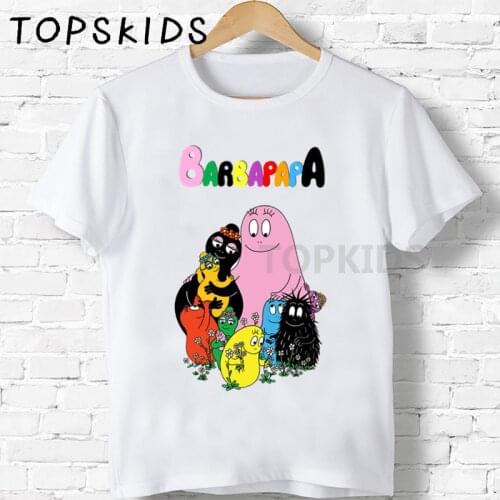 2021 Kids Barbapapa Cartoon Print T-shirts Boys Girls Funny Baby Tops Children Summer Short Sleeve T shirt,HKP5162