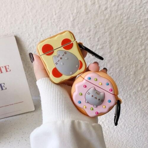 For Airpods1 2 Case Cartoon Toast Cat Silicone Cover For Apple Airpods Case Cute 3D Earphone Protective Case
