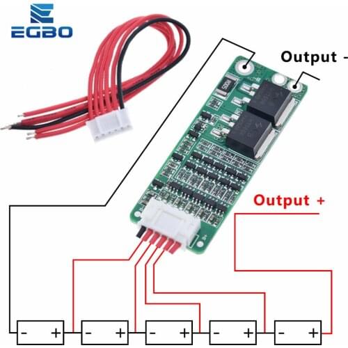 EGBO 1PCS 5S 15A Li-ion Lithium Battery BMS 18650 Charger Protection Board 18V 21V Cell Protection Circuit