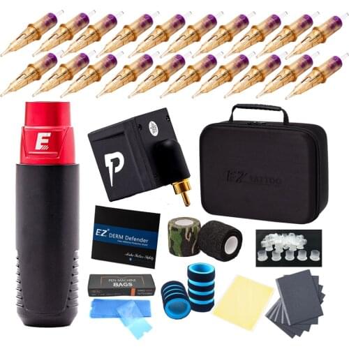 EZ P4 Mini Permanent Makeup Rotary Tattoo Machine Pen Eyeliner Cartridge Tattoo Needles Tattoo Kits for Tattooing& Microblading