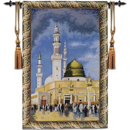 65x102cm Belgian Mecca Mosque Picture Wall Tapestry Moroccan Decor Hanging painting Fabric Goblen Wandkleed Wall Carpet Cloth