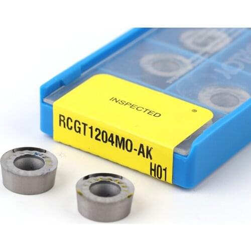 10pcs Original RCGT1204 RPGT1204MO AK H01 Carbide Turning Inserts CNC Lathe Mill Cutter Tool for Aluminum Copper Processing