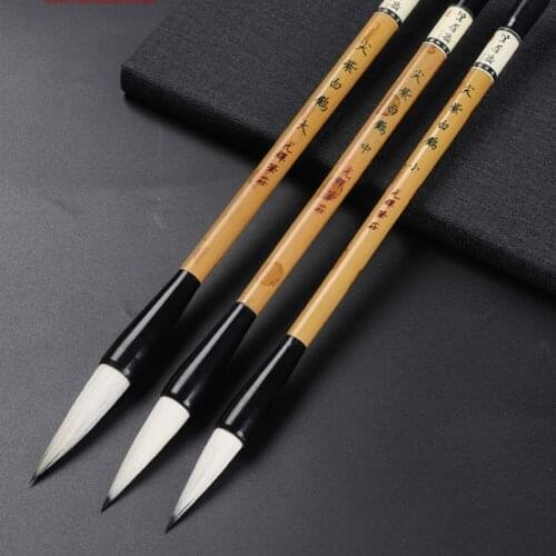 Tinta China Woolen Purple Rabbit Hair Calligraphy Brush Pen 3pcs Beginner Regular Script Practice Weasel Hair Writing Brush
