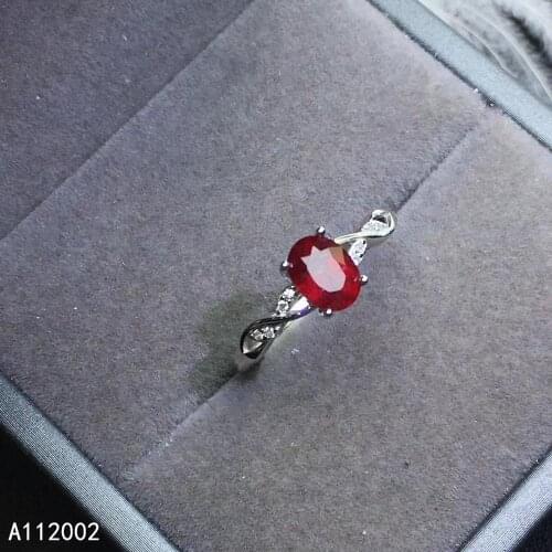 KJJEAXCMY fine jewelry natural Ruby 925 sterling silver new adjustable gemstone women ring support test beautiful popular