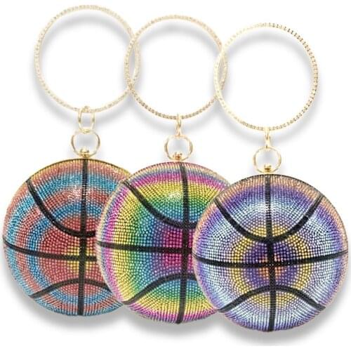 2021 round ball full water diamond color diamond bracelet hand ball bag one-shoulder ball lady bag dinner bag dinner bag