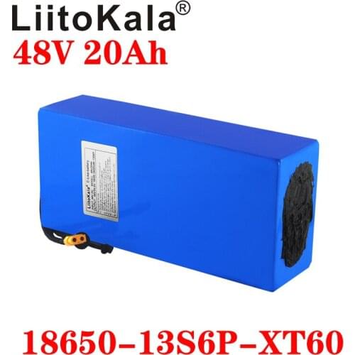 LiitoKala 18650 48V 20ah 13S6P Lithium Battery Pack 48V 20AH 1000W electric bicycle battery Built in 20A BMS XT60 plug