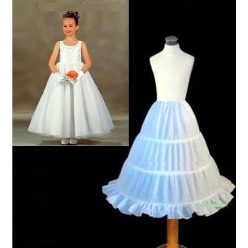 Lolita Girls Crinoline Kids Child White Petticoat For Flower Girl Wedding Accessories 3 Hoop Skirt Underskirt Vestido De Novia