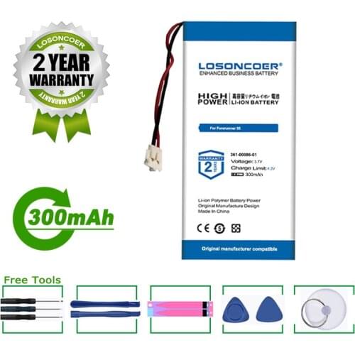 LOSONCOER Battery 300mAh Battery For Garmin Forerunner 35 361-00086-01 2-wire Plug