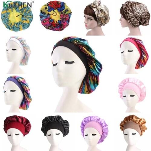 Muslim Women Night Sleep Cap Satin Elastic Bonnet Hat For Hair Care Head Cover Adjust Hair Loss Hat Beanies Skullies Islamic New