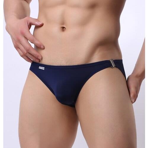 Mens Slip Mesh Breathable Briefs Low Rise Sexy Fashion Lock Buckle Men Bikini Underwear Briefs Brave Person S M L XL
