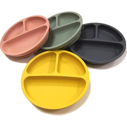 BPA Free Non-Slip Suction Plate Dinnerware for Kids Food Grade Silicone Baby Feeding Accessories