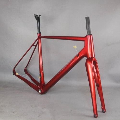 Newest Gravel Bike For Toray Full Carbon Fiber Gravel Bike Frame GR029 Bicycle Metallic red color