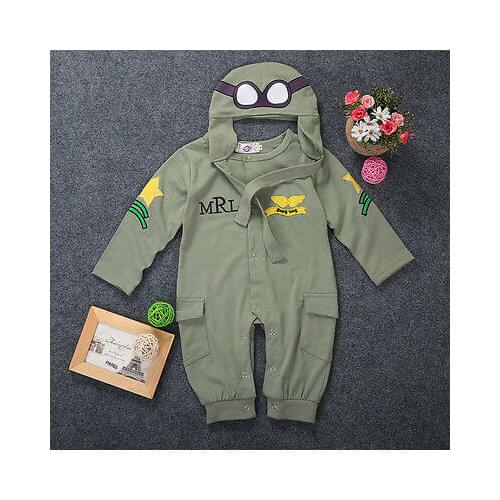 Newborn Toddler Baby Boy Children Clothes Rompers+Hat Cap Jumpsuit Outfits Green