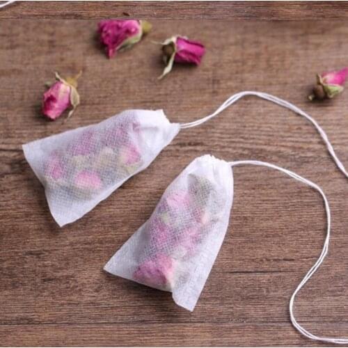 Disposable Tea Bag Non Woven Fabric Herb Loose Teabag With String Hanging Teas Safe Empty Bags LX4405