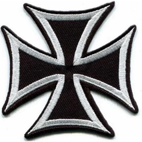 Peace patch 3"diameter embroidery for Winner/Black and white colors/Cross
