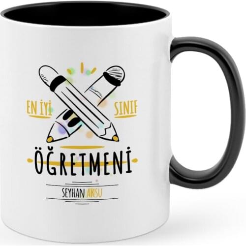 Personalized Best Grade Teacher Black Mug Cup-5