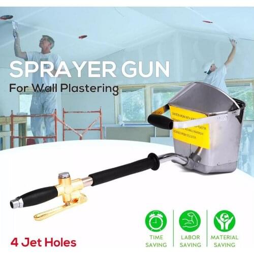 Mortar Cement Spray Guns Handheld Wall Plastering Sprayer Guns Air Cement Mortar Stucco Hopper Caulking Hand Tool