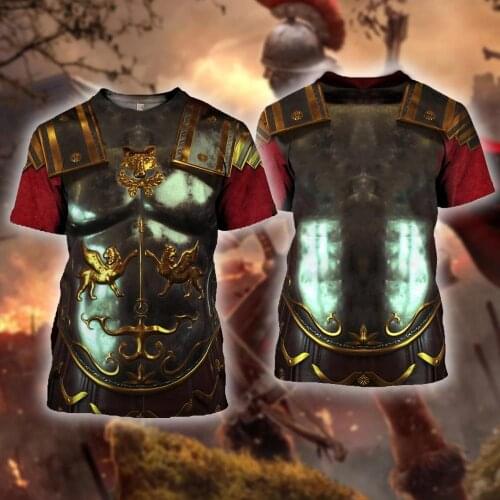 Drop shipping 3D printed Knight Armor t shirt Knights Templar Harajuku Short sleeve shirt summer Casual Unisex T-shirt DW0043