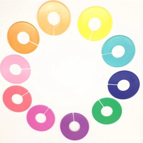 Rail Size Divider Blank round plastic sizer marker hangrail size disc apparel rack hanger rails colored size marking ring
