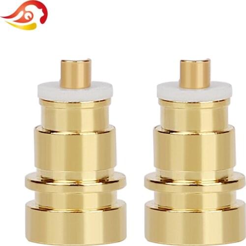 QYFANG A2DC Female Pin Earphone DIY Custom Gold Plated Metal Jack Super Stability MMCX Plug For Audio E40/E50/E70/CKS1100/LS400