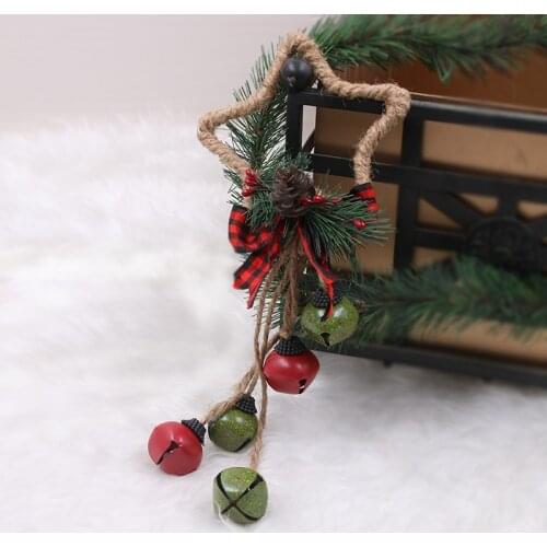 Christmas Supplies Wrought Iron Christmas Retro Bell Door Hanging Creative Rusty Old Bell String Pendant Home Party Decoration
