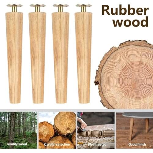 4PcsSolid Wood Furniture Legs Dresser Legs Sofa Replacement Legs, Inclined Cone Sofa Bed Table and Chair Replacement