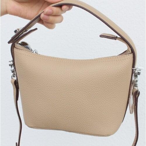 Women Crossbody Bag Genuine Leather Handbags Fashion Small Bucket Bags 2021 New Luxury Designer Shoulder Bag Female Tote Purses
