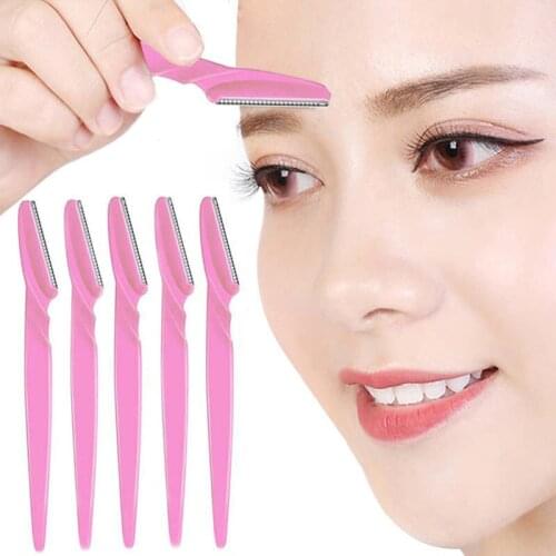 3pc Eyebrow Trimmer Portable Eyebrow Razor Shaver Eye Brow Shaper Shaping Tool Scissors Facial Hair Remover for Women Makeup