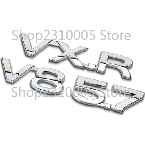 VX.R V8 5.7 Chrome Metal Zinc Refitting Car Styling Emblem Logo Trunk Discharging Mark 3D Sticker for Toyota Land Cruiser