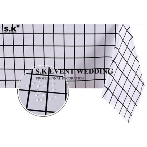 Plaid Polyester PV Waterproof Checkered Table Cloth Rectangle Tablecloth Wedding Event Banquet Dining Decoration