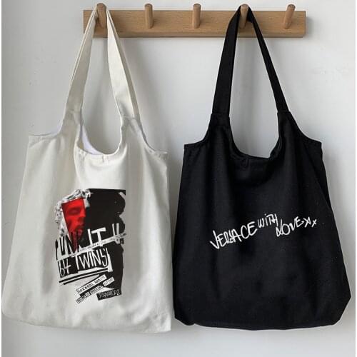 Japan Korea Chic New Shoulder Canvas Bag Students Wild Mass Grunge Hip Hop Tote Bag Harajuku Fashion Shopper Bags Eco Unisex