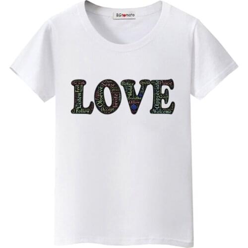 BGtomato Harajuku Women T Shirt LOVE printed women comfortable tshirt casual womens t shirt o-neck women tops tee shirts