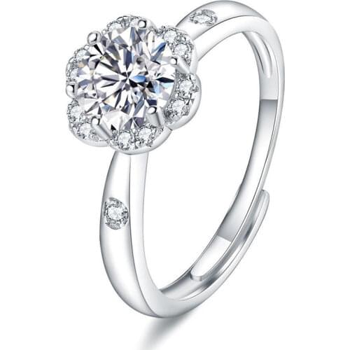 925 Sterling Silver Rings for Women Exquisite Flowers Luxury Sweet Engagement Valentines Day Gift Wedding Party Diamond Jewelry