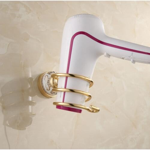 Golden Bronze Silver Bathroom Hair Dryer Rack Hair Dryer Holder Wall Mount Bathroom Accessories