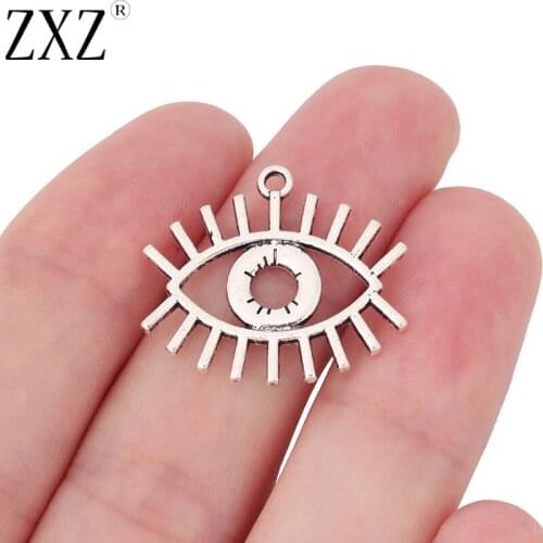 ZXZ 20pcs Tibetan Silver Egyptian Eye Of Horus Charms Pendants for Necklace Earring Jewelry Making Findings