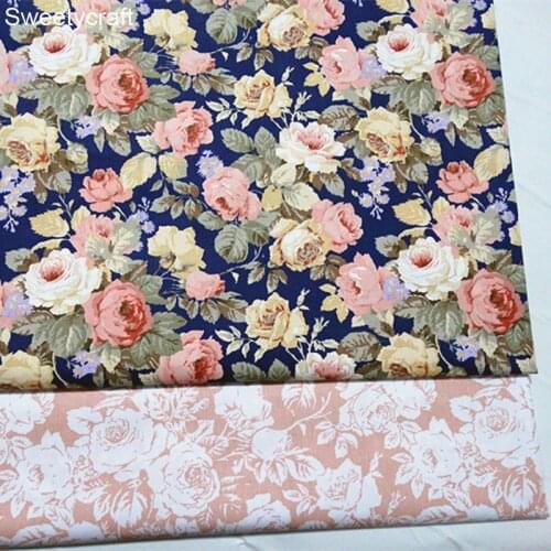160*50cm Cloth Flower Printed Cotton patchwork Fabric Quilting material for DIY Sewing dolls and Dress Needlework Accessories