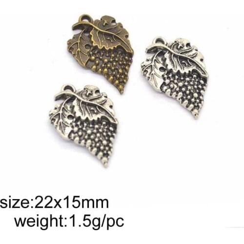 30pcs/lot 22x15mm Antique Silver/ Antique Bronze Plated Alloy Grape Charms Pendant Fit For Jewelry Findings